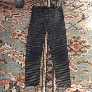 Black and gold striped leggings